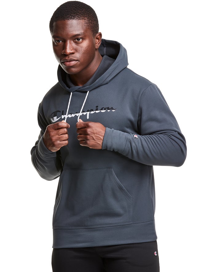 Champion Mens Hoodie NZ - Game Day Script Logo Dark Grey ( 4371-WTLFG )